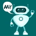 Cute robot say hi. Chatbot icon