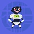 Cute Robot Wear Ninja Mask Modern Artificial Intelligence Technology Concept