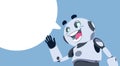 Cute Robot White Chat Bubble Chatbot Service, Chatter Or Chatterbot Technical Support App Concept