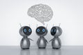 Cute robots with ai brain Royalty Free Stock Photo