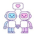 Cute robots in love