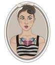 Cute rockabilly style fashion girl Royalty Free Stock Photo