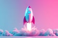 cute rocket, AI generated