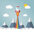 Rainbow Journey: Rocketing towards New Horizons Royalty Free Stock Photo