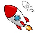 Cute Rocket Vector Cartoon Illustration Royalty Free Stock Photo