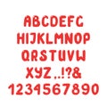 Cute roman alphabet with numbers, punctuation marks