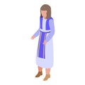 Cute romanian woman icon isometric vector. Romania travel