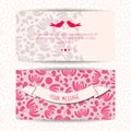 Cute romantic banners, card, invitation design template