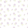 Cute romantic purple flowers seamless pattern background illustration