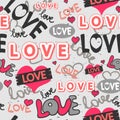 Cute romantic seamless pattern