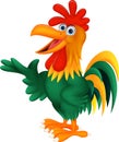 Cute rooster cartoon presenting