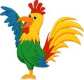 Cute rooster cartoon presenting