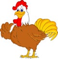 Cute rooster cartoon thumb up Royalty Free Stock Photo