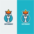 cute rooster colorful logo