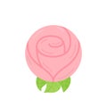 Cute rose flower round vector illustration