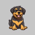 Cute Rottweiler Cartoon Illustration