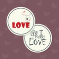 The cute round double-sided card for Valentine's Day