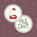 The cute round double-sided card for Valentine's Day