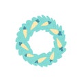 Cute round frame with carrot. Hand drawn wreath. Delicious vegetables.