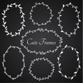 Cute round and oval shaped frames decorative design elements. Vector eps10. Royalty Free Stock Photo