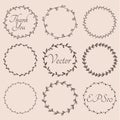 Cute round and oval shaped frames decorative design elements. Vector eps10. Royalty Free Stock Photo