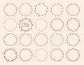 Cute round and oval shaped frames decorative design elements. Vector eps10. Royalty Free Stock Photo