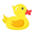 Cute rubber duck vector design, kids plaything, amazing icon of baby toys Royalty Free Stock Photo