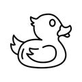 Cute rubber duck vector design, kids plaything, amazing icon of baby toys Royalty Free Stock Photo