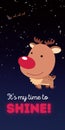 Cute Rudolph the red nose reindeer Christmas card