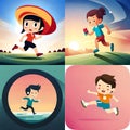 Cute running icon wallpaper