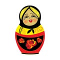 Cute Russian traditional nesting doll vector illustration.