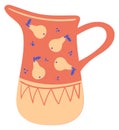 Cute rustic pitcher. Hand drawn ceramic jug