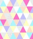 Cute 80`s style seamless geometric pattern with triangles