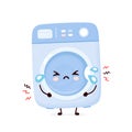 Cute sad broken washing machine