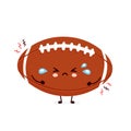 Cute sad cry american football rugby ball Royalty Free Stock Photo