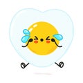 Cute sad fried egg character. Vector hand drawn cartoon kawaii character illustration icon. Isolated on white background Royalty Free Stock Photo