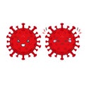 Cute Virus Characters with Happy and Sad Expression