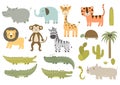 Cute safari animals collection