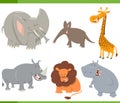 Cute safari animals set Royalty Free Stock Photo