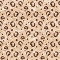 Cute safari leopard print wild animal pattern for babies room decor. Seamless spot furry brown textured gender neutral