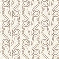 Cute safari snake wild animal pattern for babies room decor. Seamless reptile brown textured gender neutral print design