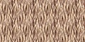 Cute safari wild tiger fur print animal border for babies room decor. Seamless big cat furry brown textured gender