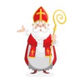 Cute Happy Saint Nicholas cartoon character Royalty Free Stock Photo