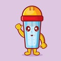 Cute salt bottle mascot smiling isolated cartoon in flat style