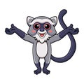 Cute samango monkey cartoon raising hands Royalty Free Stock Photo
