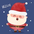 Cute Santa calus cartoon and Christmas and snow