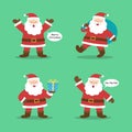 Cute Santa Claus cartoon character collection set, Happy X`mas new year for decoration greeting gift, Stickers, Banners Royalty Free Stock Photo