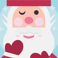 Cute Santa Claus close up face Christmas Card