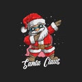 Cute santa claus dabbing dance illustration vector graphic