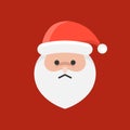 Cute Santa Claus emoticon vector, flat design Royalty Free Stock Photo